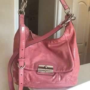 Pink leather Coach crossbody